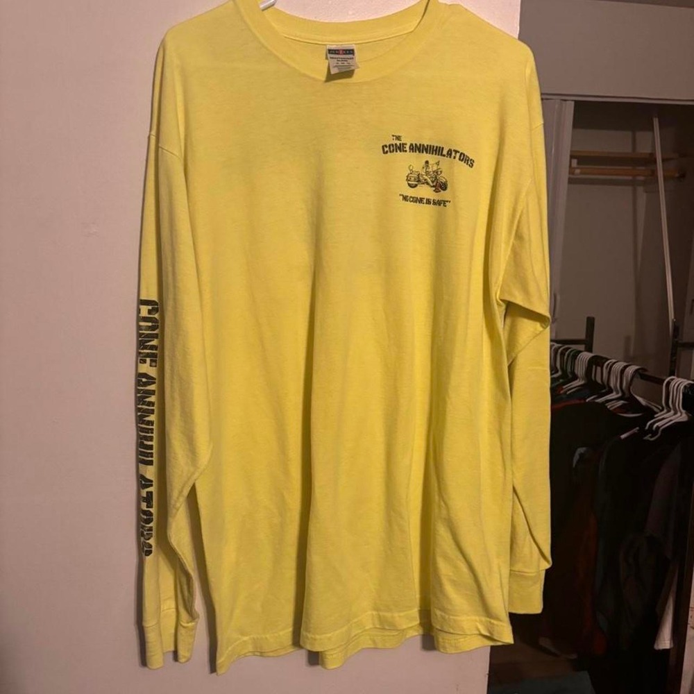 Yellow long sleeve cotton  shirt size XL